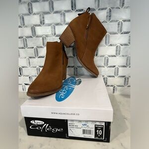 Aqua Collage by Blondo waterproof Nancy cognac nubuck size 10 bootie.